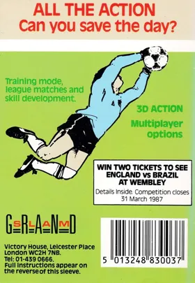 Peter Shilton's Handball Maradona (UK) (1986) [Grandslam] box cover back